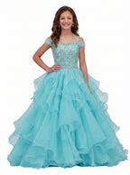Girwem Aqua girls pageant dress studio front - GRPD10005