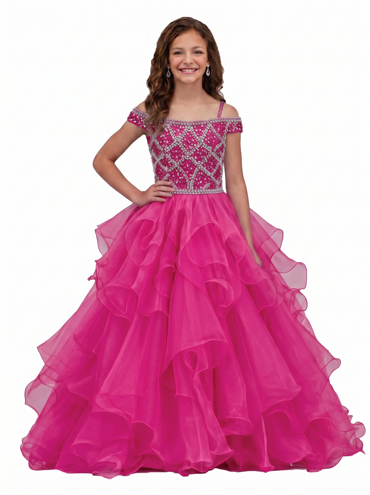 Girwem Fuchsia girls pageant dress - GRPD10005