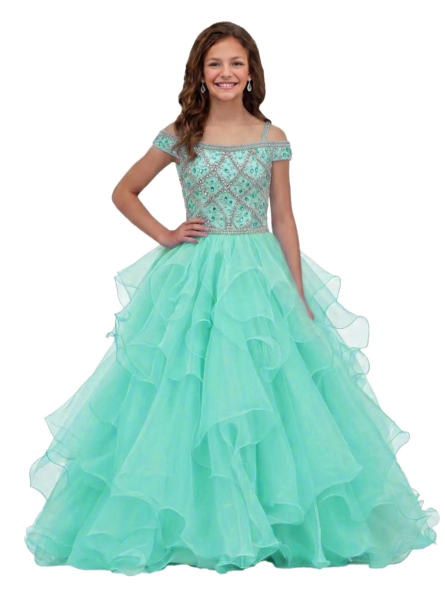 Girwem Mint girls pageant dress - GRPD10005