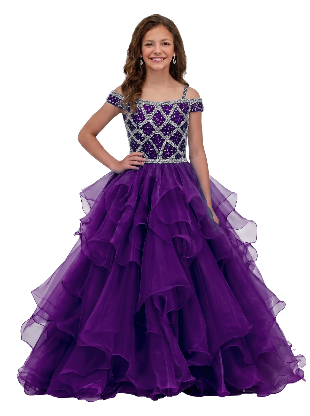 Girwem Purple girls pageant dress - GRPD10005