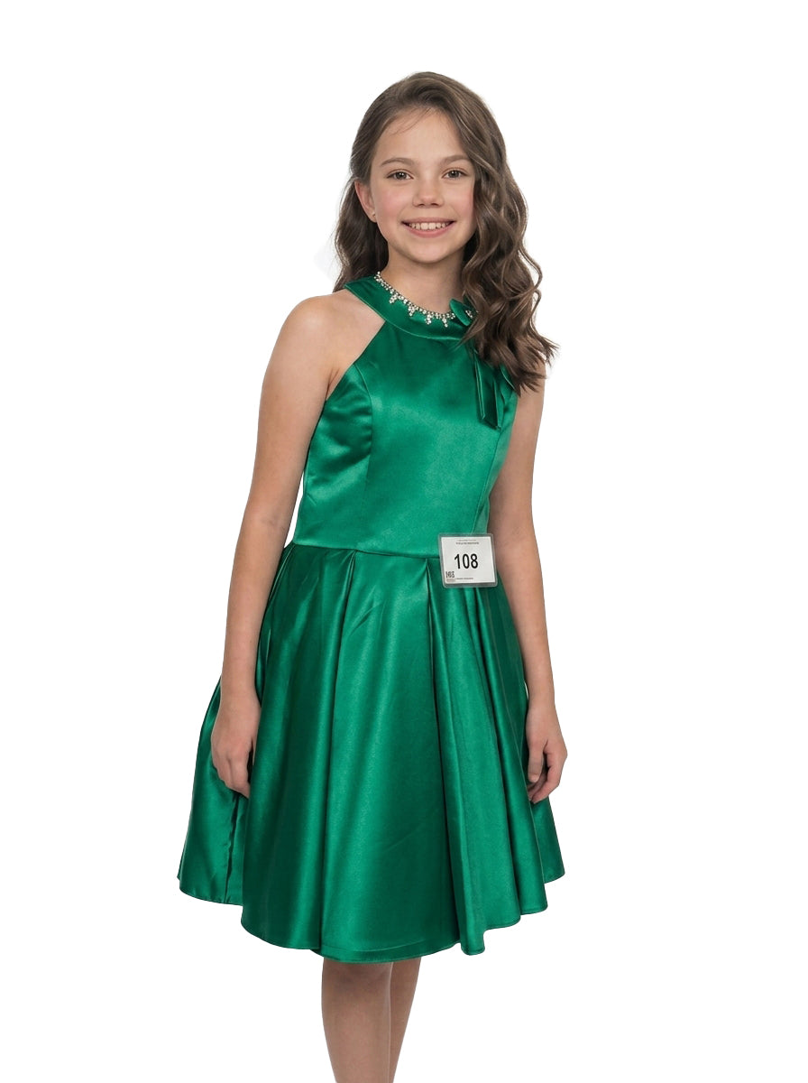 GIRWEM ST10001 Emerald Green Short Dress