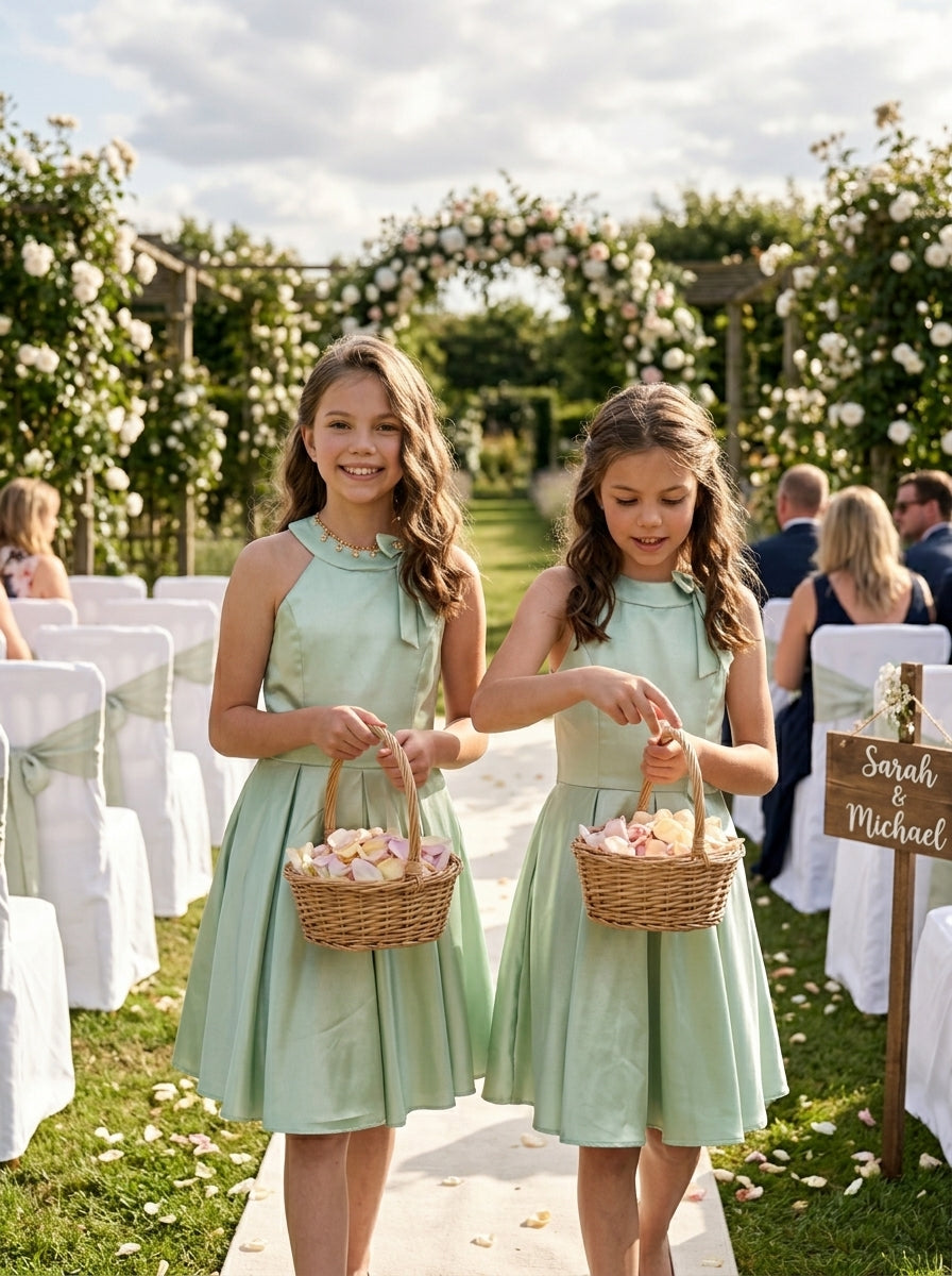 GIRWEM ST10001 Mint Green Wedding Group Short Dress