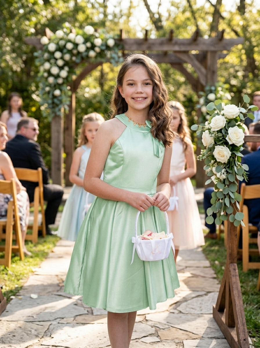GIRWEM ST10001 Mint Green Wedding Portrait Short Dress
