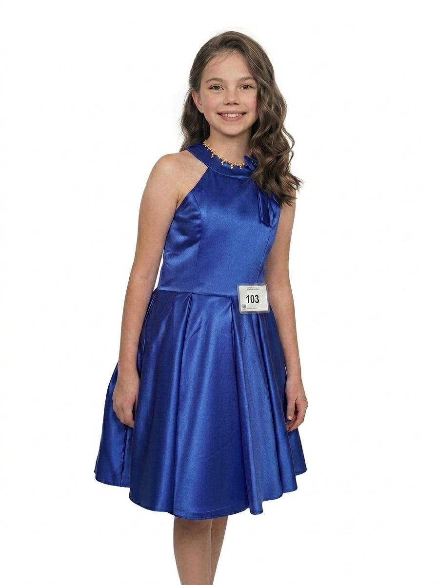 GIRWEM ST10001 Royal Blue Short Dress