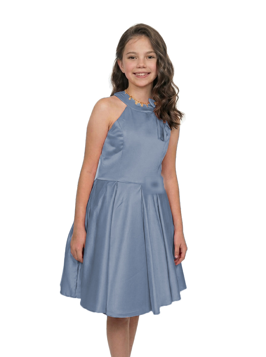 GIRWEM ST10001 Slate Blue Short Ball Gown