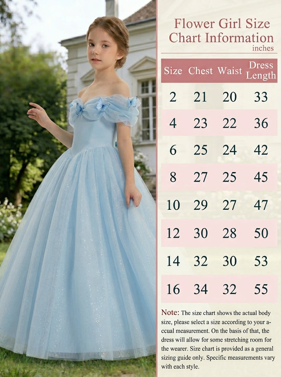 Girwem flower girl dress size chart for girls sizes 2 to 16