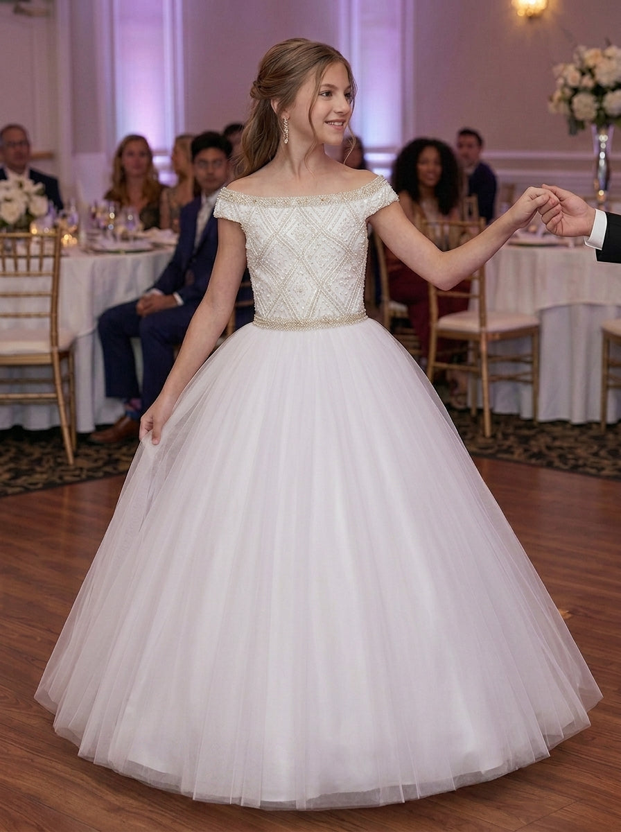 First Holy Communion Dress for Girls Dancing Party
