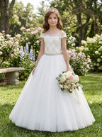 Flower Girls Dress with Beadings for Wedding party